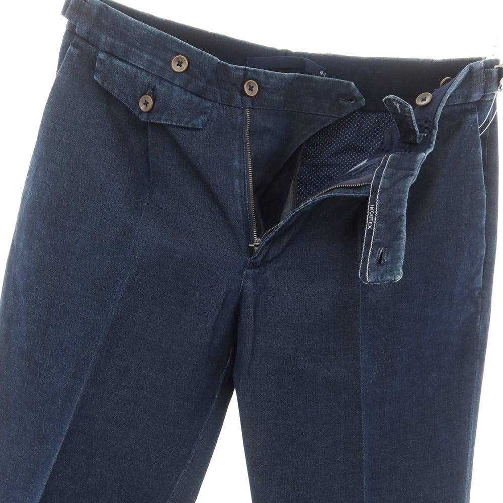[Used] INCOTEX stretch denim casual slacks pants, navy [44] [Condition rank C] [Men&