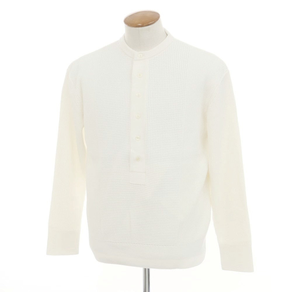 [New] V::room Mid-gauge cotton Henry neck knit, ivory white [M] [Condition rank N] [Men&