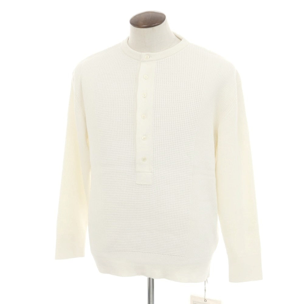 [New] V::room Mid-gauge cotton Henry neck knit, ivory white [L] [Condition rank N] [Men&