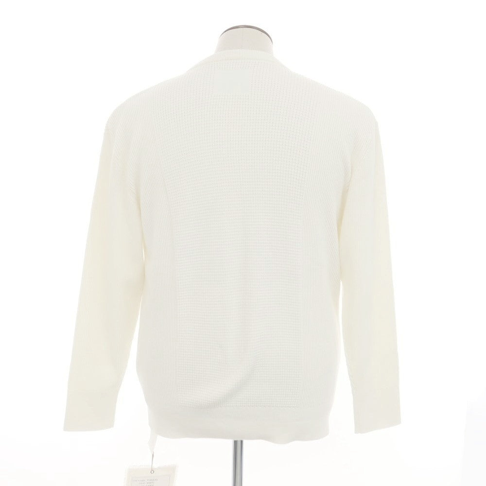 [New] V::room Mid-gauge cotton Henry neck knit, ivory white [L] [Condition rank N] [Men&