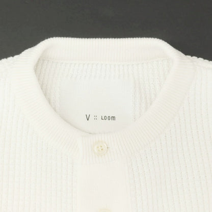 [New] V::room Mid-gauge cotton Henry neck knit, ivory white [L] [Condition rank N] [Men&