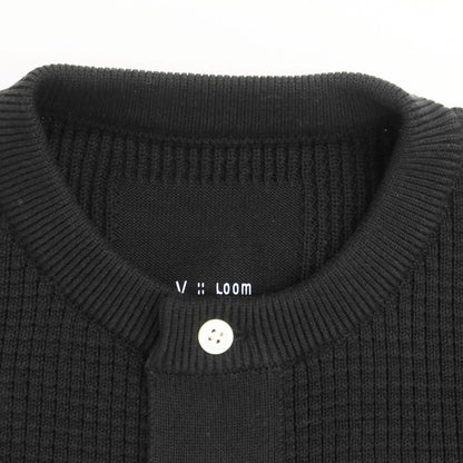 [New] V::loom Mid-gauge cotton Henry neck knit, black [M] [Condition rank N] [Men&