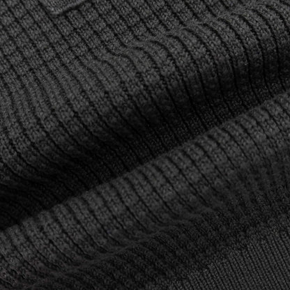 [New] V::loom Mid-gauge cotton Henry neck knit, black [M] [Condition rank N] [Men&