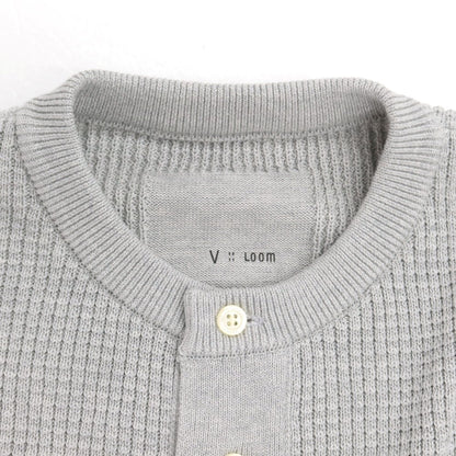 [New] V::room Mid-gauge cotton Henry neck knit, grey [M] [Condition rank N] [Men&