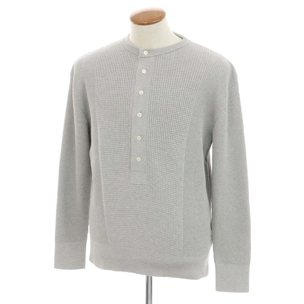 [New] V::room Mid-gauge cotton Henry neck knit, grey [M] [Condition rank N] [Men&