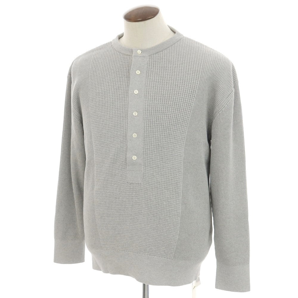 [New] V::room Mid-gauge cotton Henry neck knit, grey [L] [Condition rank N] [Men&