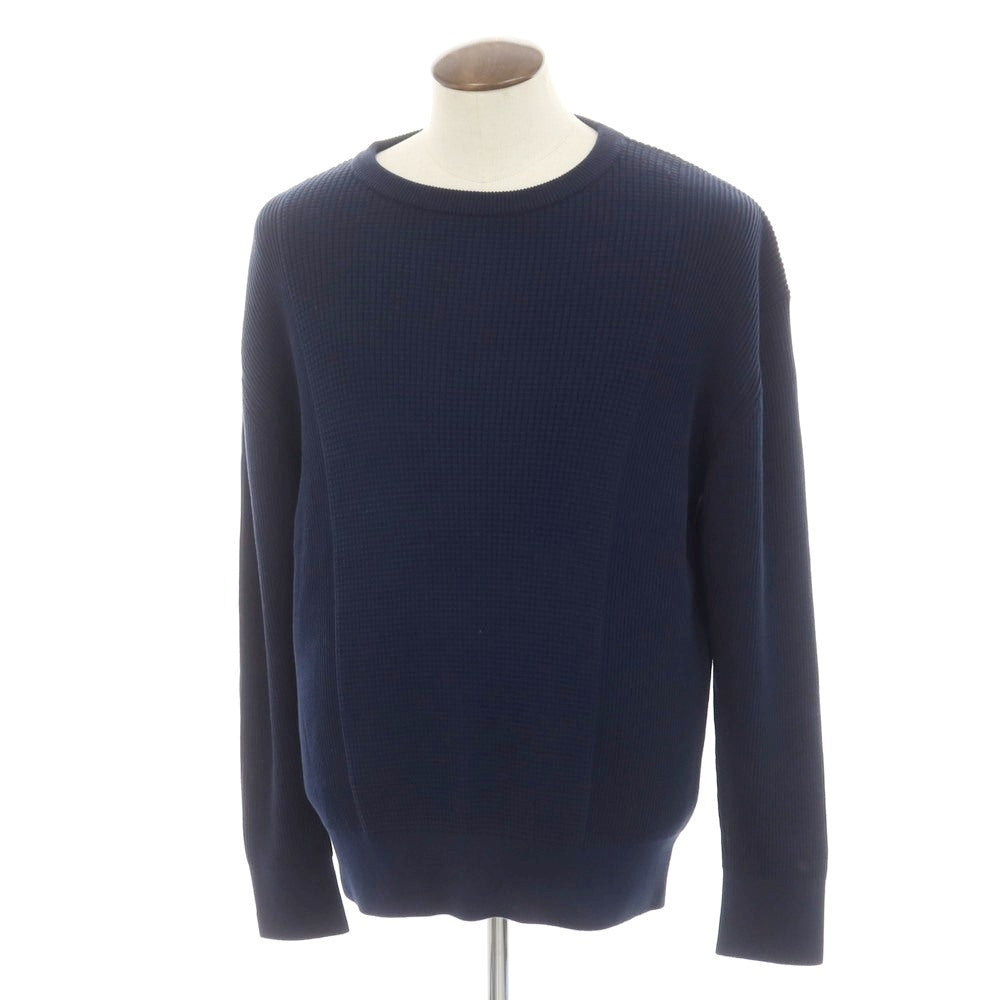 [New] V::room Mid-gauge cotton crew neck knit, navy [L] [Condition rank N] [Men&