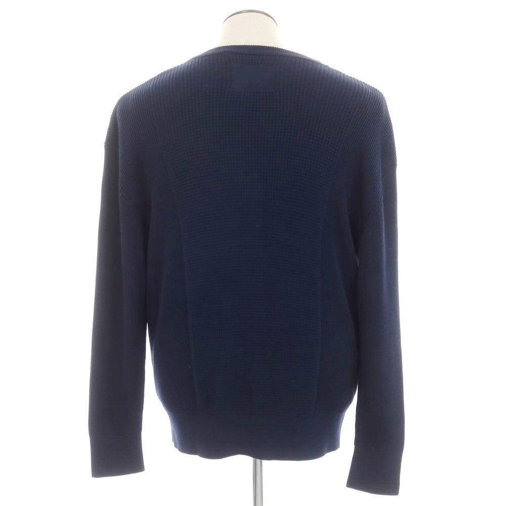 [New] V::room Mid-gauge cotton crew neck knit, navy [L] [Condition rank N] [Men&