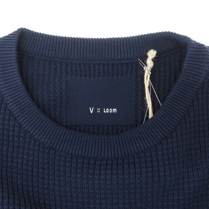 [New] V::room Mid-gauge cotton crew neck knit, navy [L] [Condition rank N] [Men&