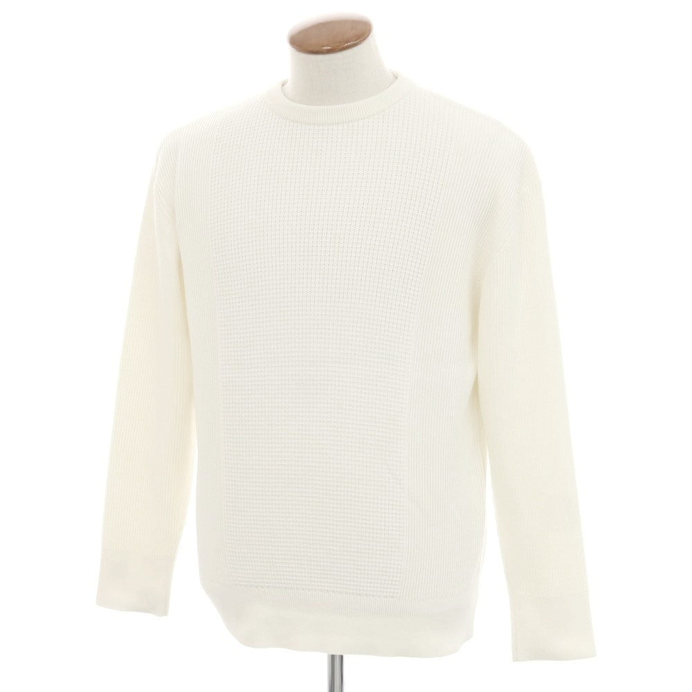 [New] V::room Mid-gauge cotton crew neck knit, ivory white [M] [Condition rank N] [Men&
