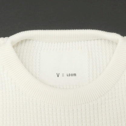 [New] V::room Mid-gauge cotton crew neck knit, ivory white [M] [Condition rank N] [Men&