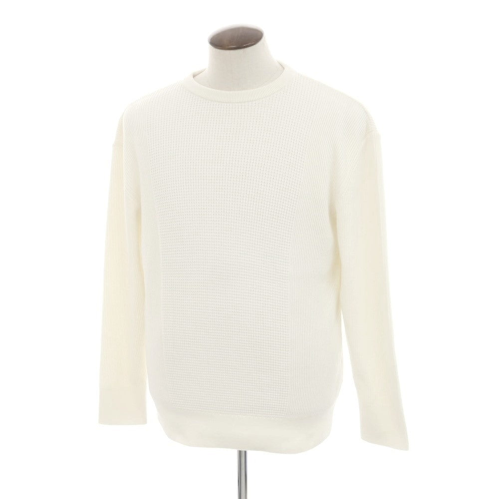[New] V::room Mid-gauge cotton crew neck knit, ivory white [L] [Condition rank N] [Men&