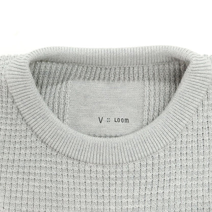 [New] V::room Mid-gauge cotton crew neck knit, grey [M] [Condition rank N] [Men&