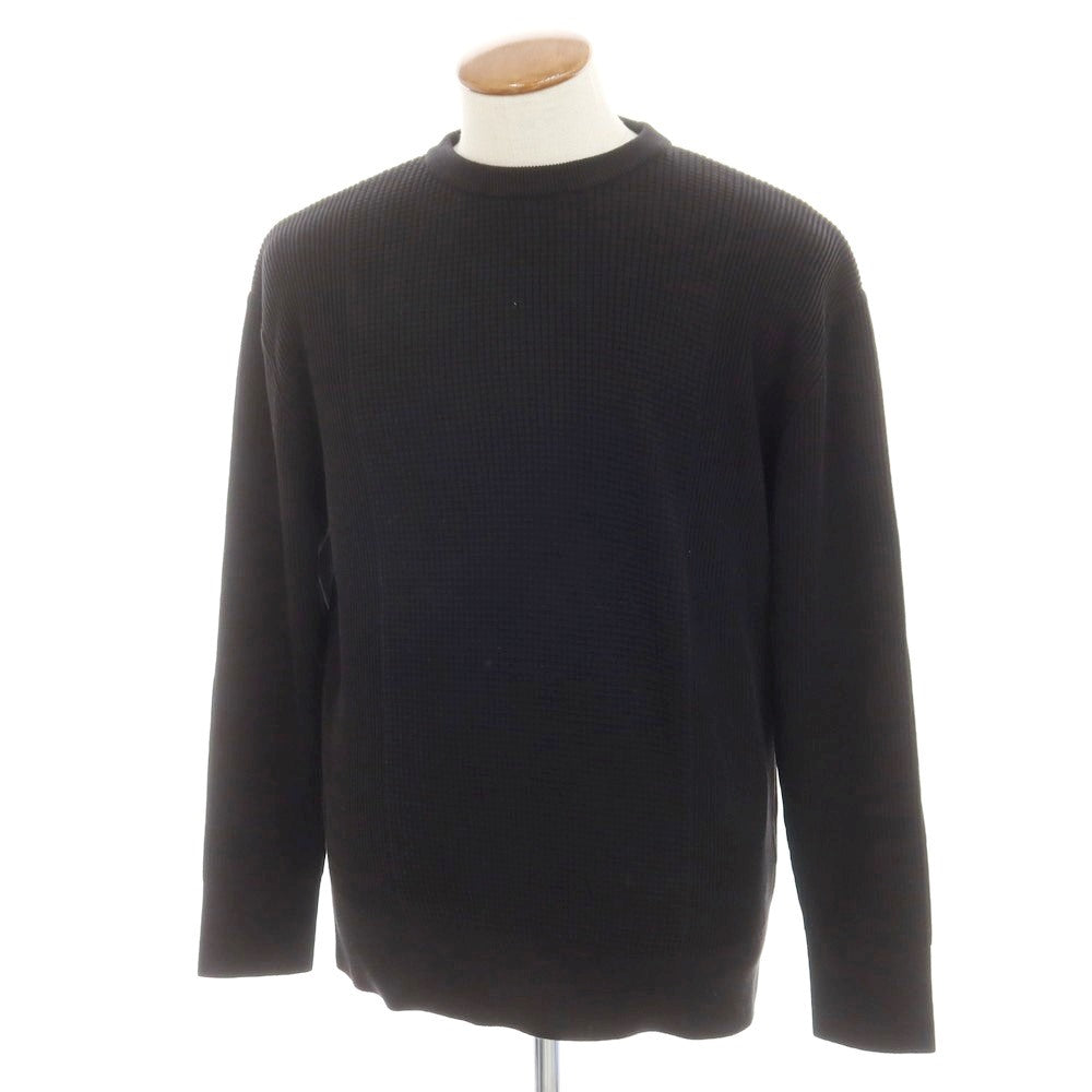 [New] V::room Mid-gauge cotton crew neck knit, black [M] [Condition rank N] [Men&