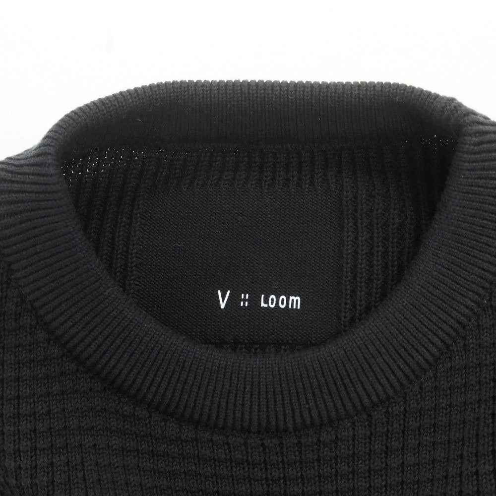 [New] V::room Mid-gauge cotton crew neck knit, black [M] [Condition rank N] [Men&