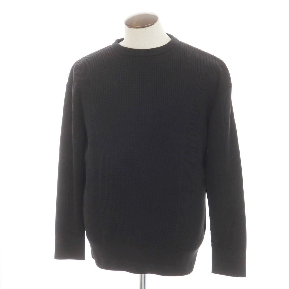 [New] V::room Mid-gauge cotton crew neck knit, black [L] [Condition rank N] [Men&
