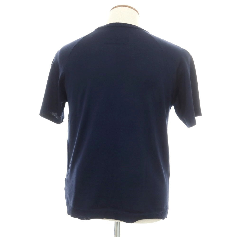 [New] V::loom Wool Crew Neck Short Sleeve Pullover Knit Navy [M] [Condition Rank N] [Men&