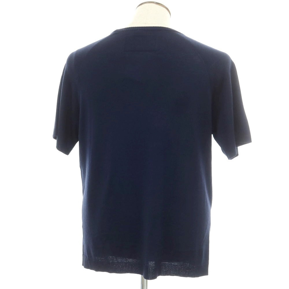 [New] V::room Wool Crew Neck Short Sleeve Pullover Knit Navy [L] [Condition Rank N] [Men&