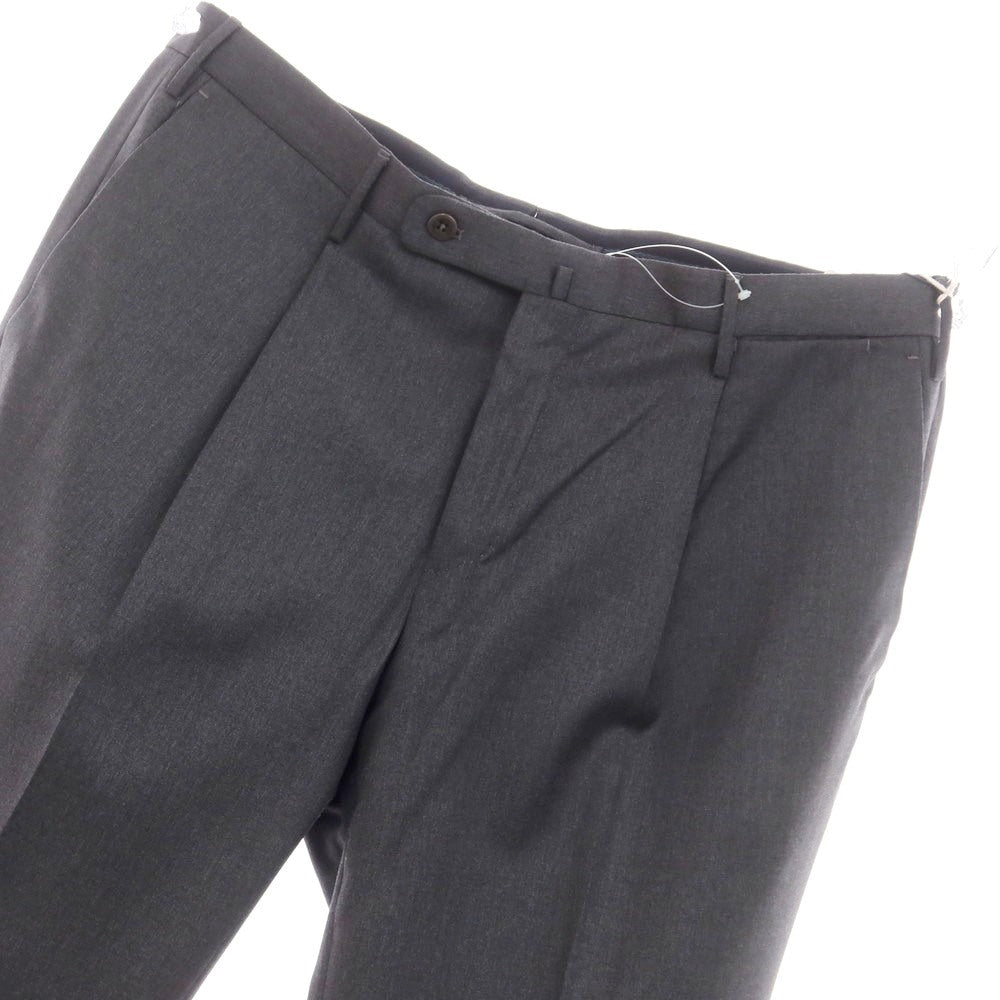 [New] INCOTEX 31-type wool one-pleat dress slacks pants, medium gray (04) [52] [Condition rank N] [Men&