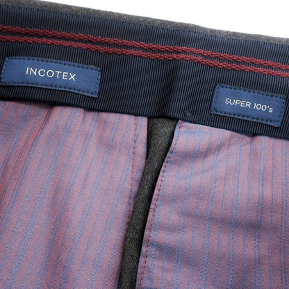 【新品】インコテックス INCOTEX 31型 ウール ワンプリーツ ドレススラックスパンツ チャコールグレー（07）【 50 】【 状態ランクN 】【 メンズ 】