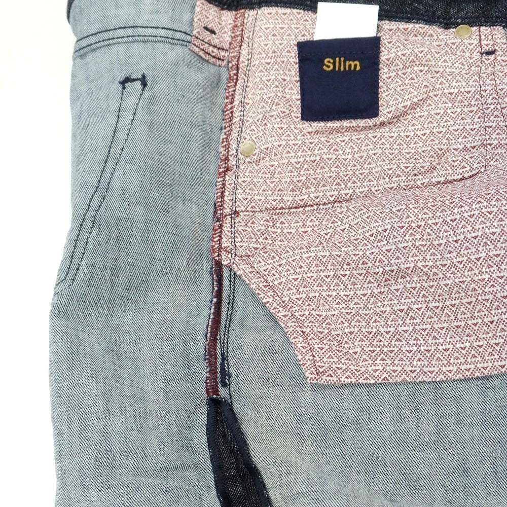 [New Outlet] INCOTEX BLUE DIVISION Slim Stretch Denim Pants Jeans Indigo [33] [Condition Rank N-] [Men&