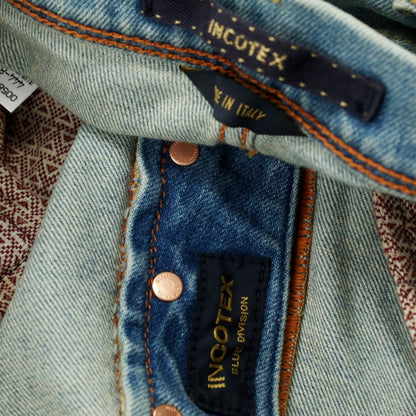 [New Outlet] INCOTEX BLUE DIVISION Tapered Stretch Denim Pants Jeans Blue [32] [Condition Rank N-] [Men&