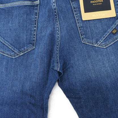 [New Outlet] INCOTEX BLUE DIVISION Slim Stretch Denim Pants Jeans Blue [35] [Condition Rank N-] [Men&