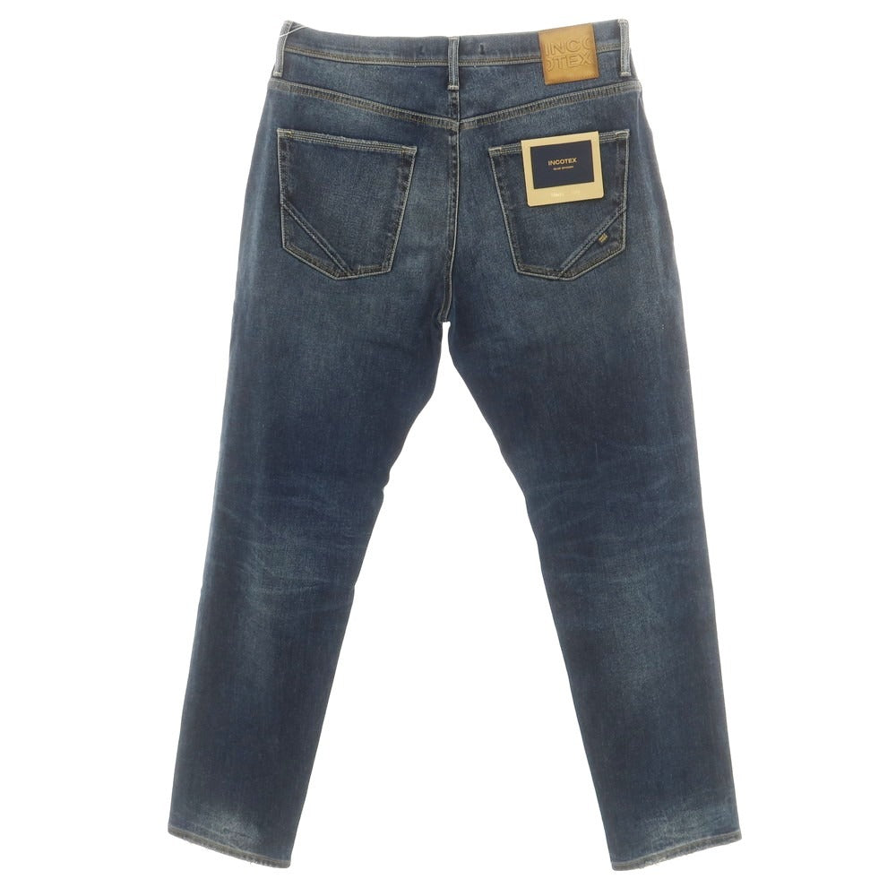 [New] INCOTEX BLUE DIVISION Tapered Distressed Stretch Denim Pants Jeans Navy [34] [Condition Rank N] [Men&