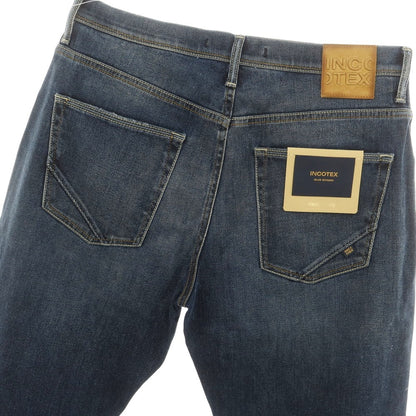 [New] INCOTEX BLUE DIVISION Tapered Distressed Stretch Denim Pants Jeans Navy [34] [Condition Rank N] [Men&
