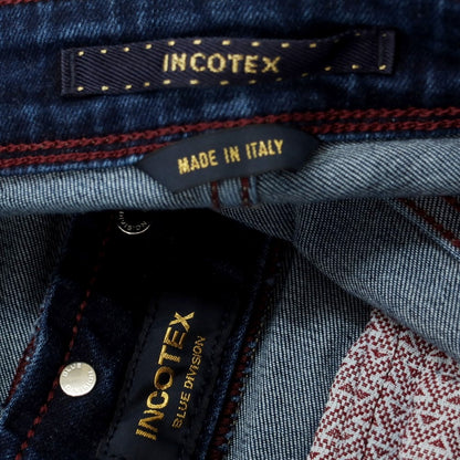 [New] INCOTEX BLUE DIVISION Slim Stretch Denim Pants Jeans Navy [33] [Condition Rank N] [Men&