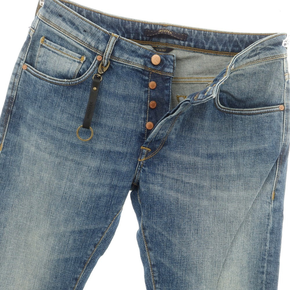 [New Outlet] INCOTEX BLUE DIVISION Slim Stretch Denim Pants Jeans Blue [33] [Condition Rank N-] [Men&