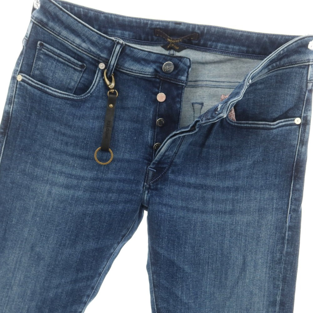 [New Outlet] INCOTEX BLUE DIVISION Slim Stretch Denim Pants Jeans Blue [33] [Condition Rank N-] [Men&