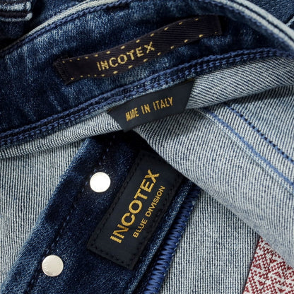 [New Outlet] INCOTEX BLUE DIVISION Slim Stretch Denim Pants Jeans Blue [33] [Condition Rank N-] [Men&