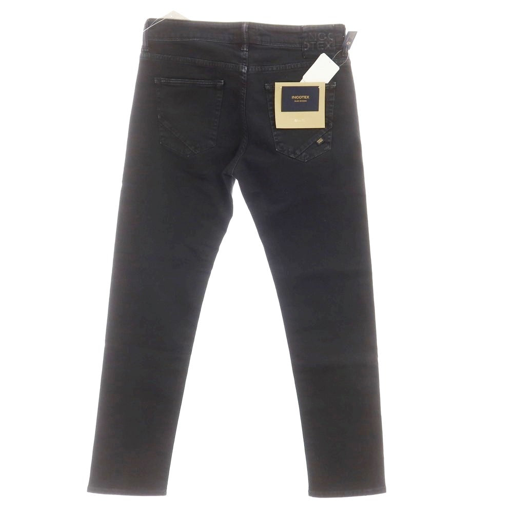 [New Outlet] INCOTEX BLUE DIVISION Slim Stretch Denim Pants Jeans Black [29] [Condition Rank N-] [Men&
