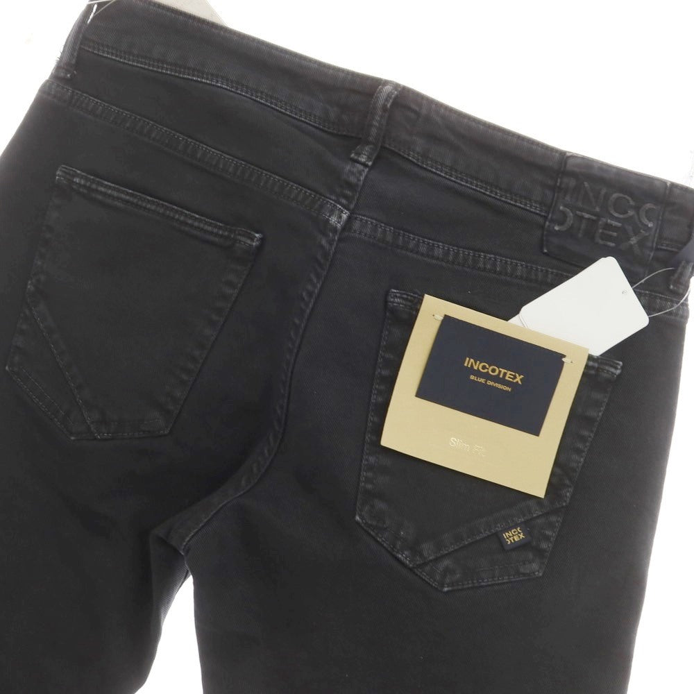 [New Outlet] INCOTEX BLUE DIVISION Slim Stretch Denim Pants Jeans Black [32] [Condition Rank N-] [Men&