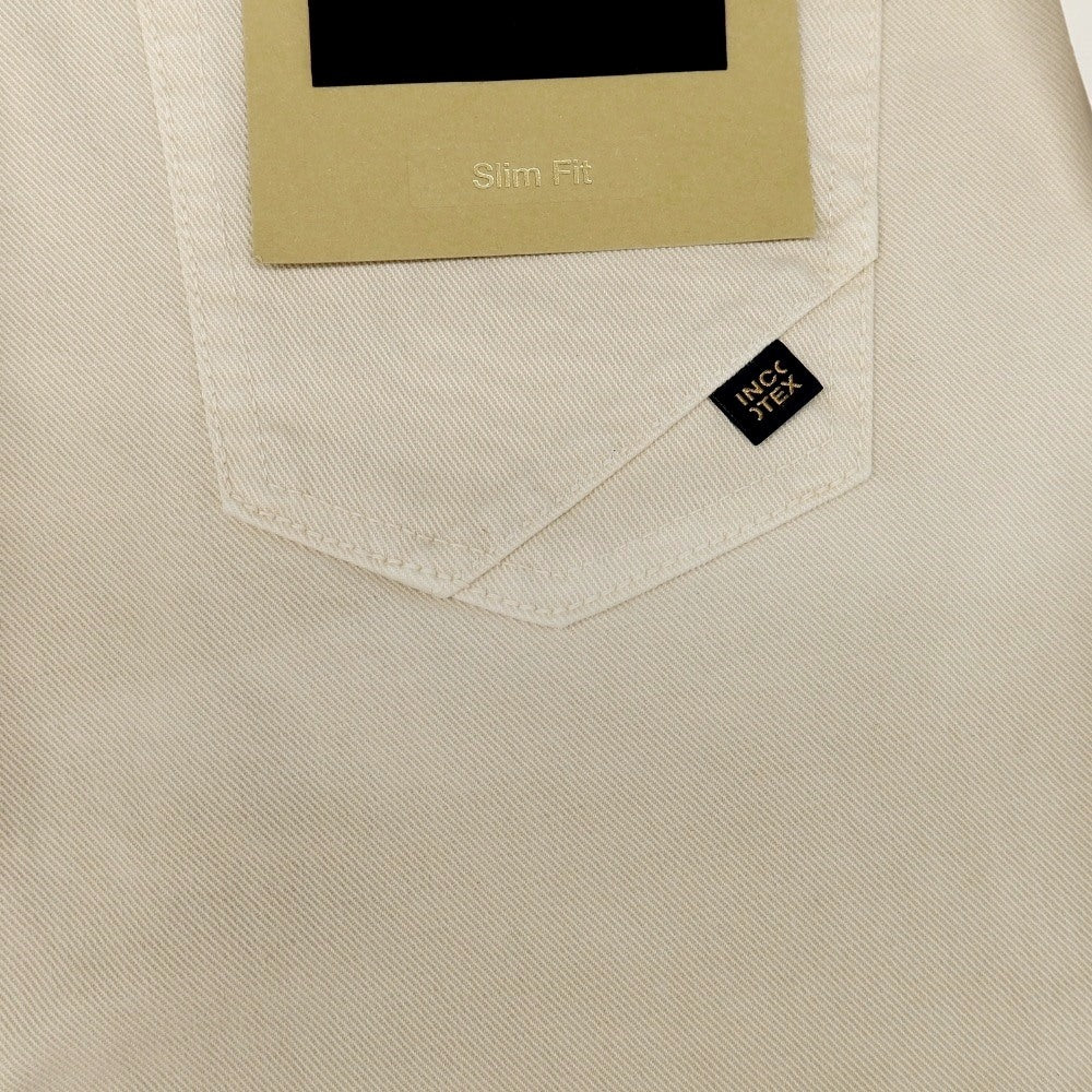 [New Outlet] INCOTEX BLUE DIVISION Slim Stretch Denim Pants Jeans Light Beige [29] [Condition Rank N-] [Men&