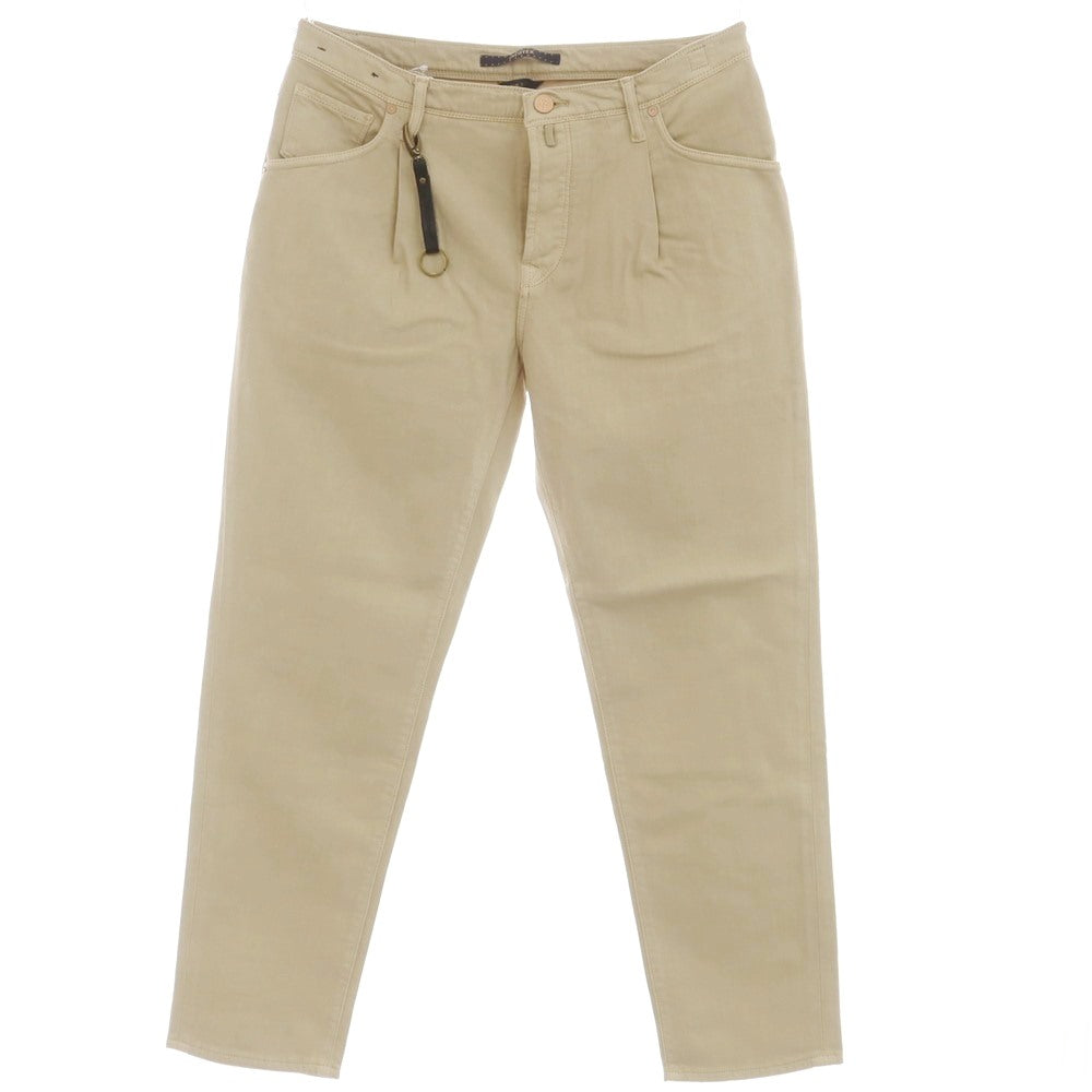 [New] INCOTEX BLUE DIVISION Tapered One Pleat Cashmere Blend Stretch Denim Pants Jeans Beige [34] [Condition Rank N] [Men&