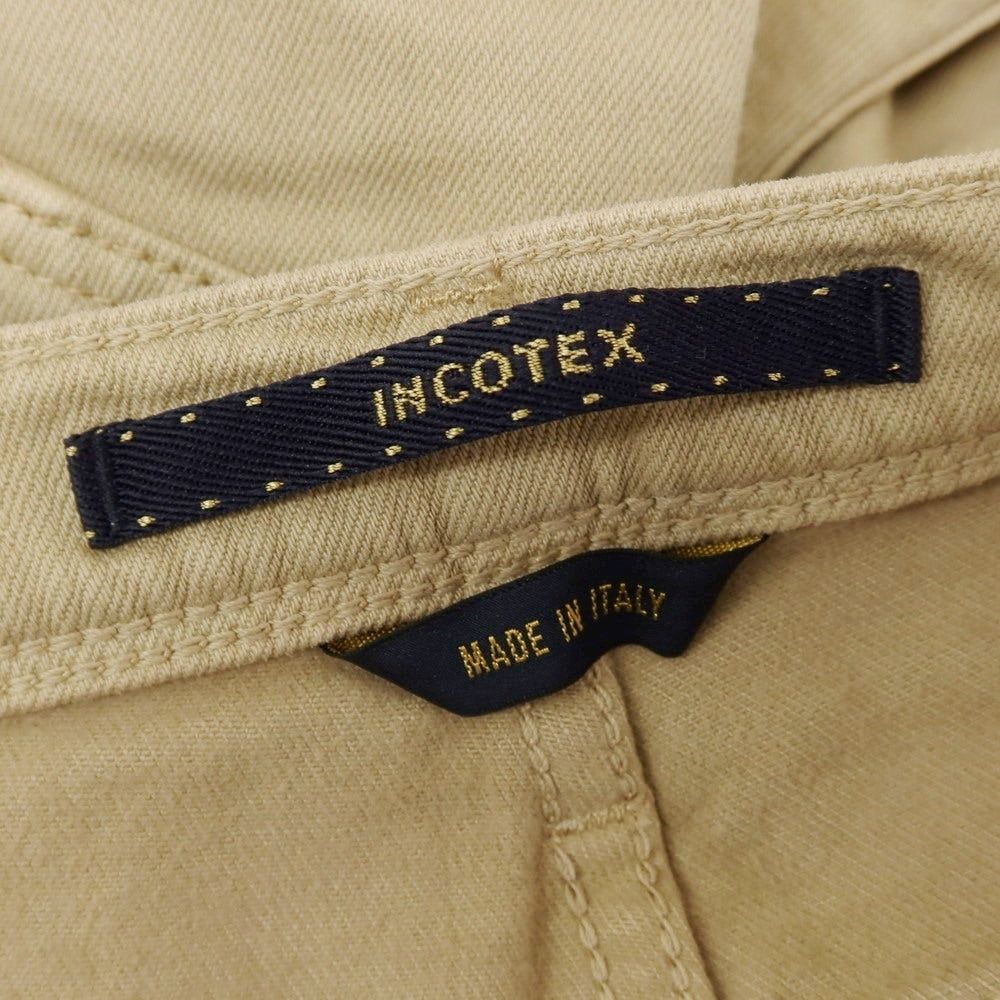 [New] INCOTEX BLUE DIVISION Tapered One Pleat Cashmere Blend Stretch Denim Pants Jeans Beige [34] [Condition Rank N] [Men&