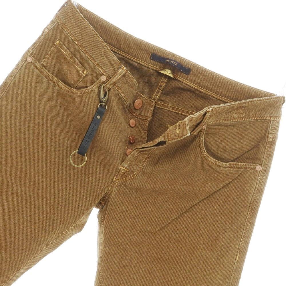 [New] INCOTEX BLUE DIVISION Slim 5-pocket pants Orange brown x black [33] [Condition rank N] [Men&