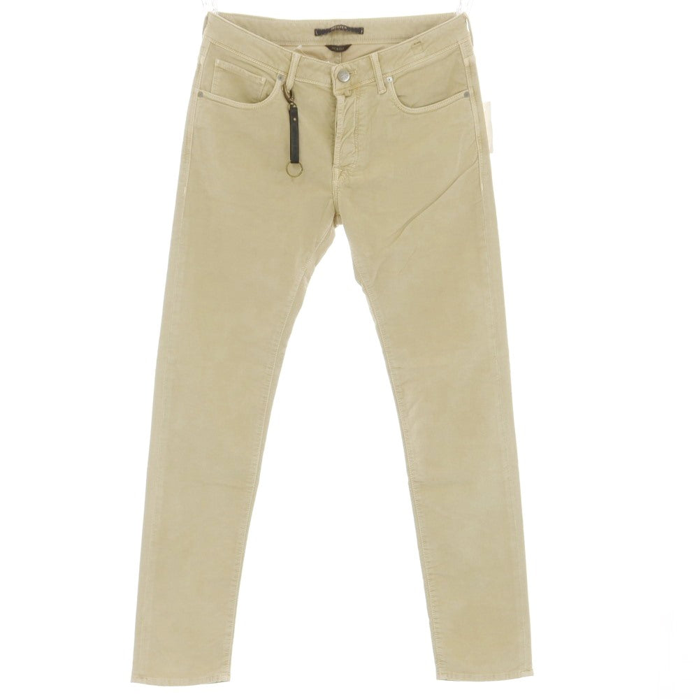 [New] INCOTEX BLUE DIVISION Slim Brushed Cotton 5 Pocket Pants Beige [33] [Condition Rank N] [Men&