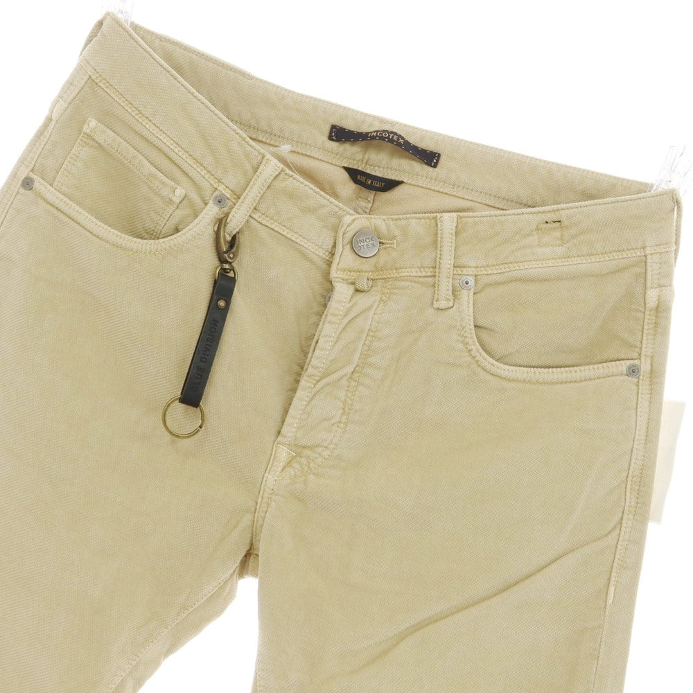 [New] INCOTEX BLUE DIVISION Slim Brushed Cotton 5 Pocket Pants Beige [33] [Condition Rank N] [Men&