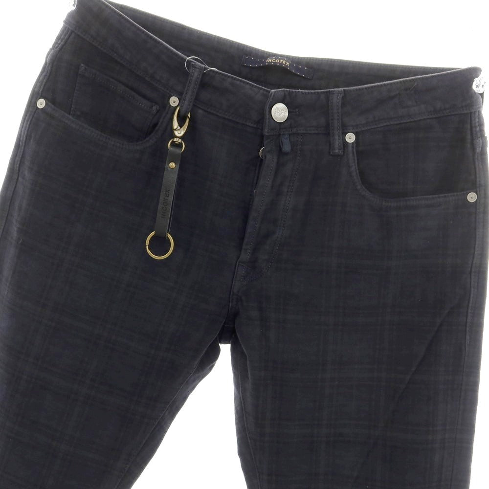 [New] INCOTEX BLUE DIVISION Slim Stretch Cotton 5 Pocket Pants Dark Navy [33] [Condition Rank N] [Men&