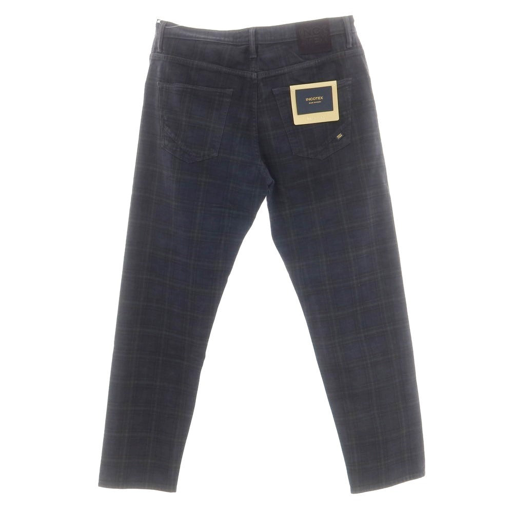 [New] INCOTEX BLUE DIVISION Tapered Stretch Cotton 5 Pocket Pants Dark Navy [33] [Condition Rank N] [Men&