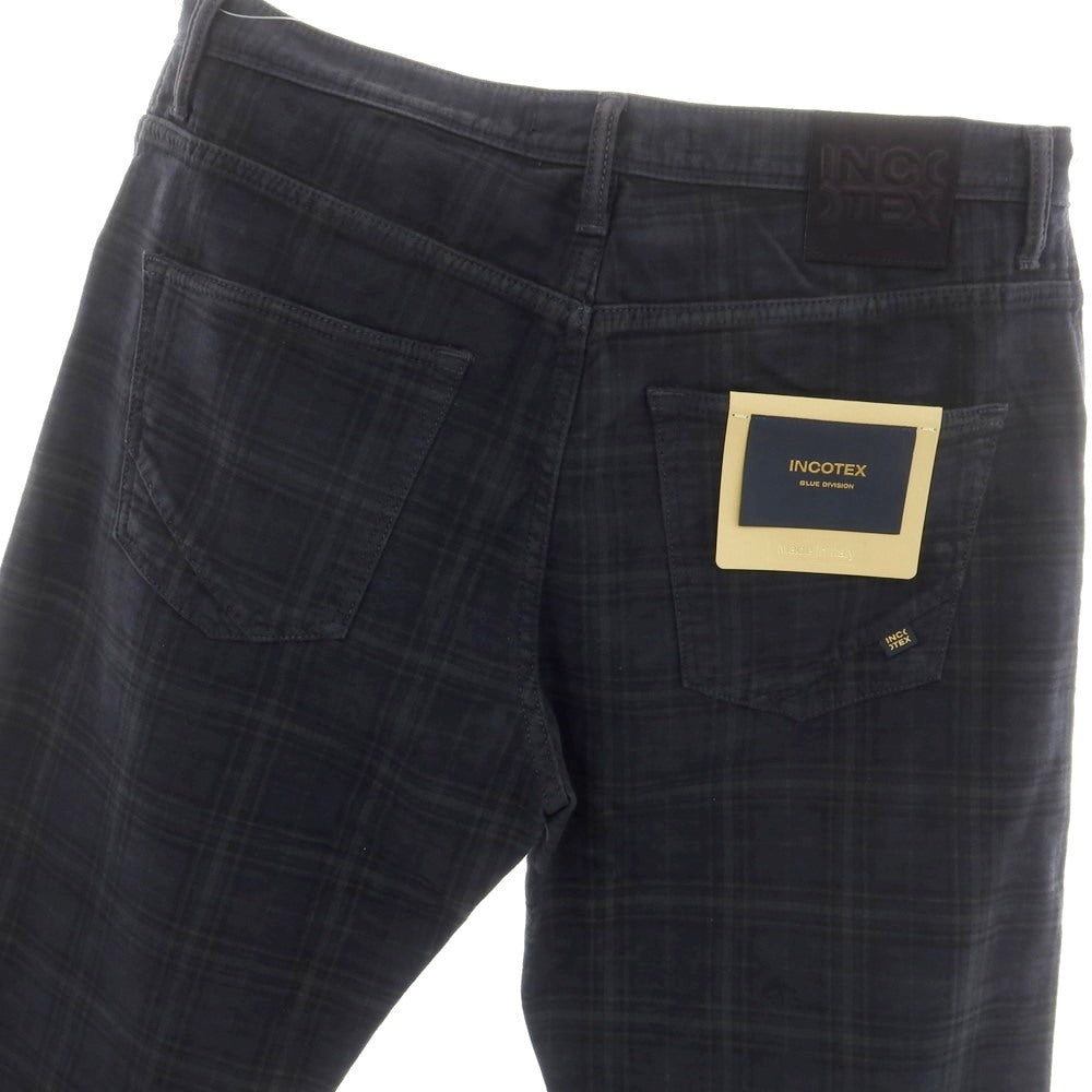 [New] INCOTEX BLUE DIVISION Tapered Stretch Cotton 5 Pocket Pants Dark Navy [33] [Condition Rank N] [Men&