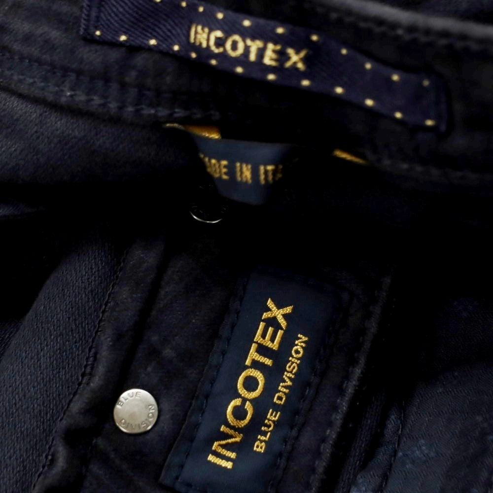 [New] INCOTEX BLUE DIVISION Tapered Stretch Cotton 5 Pocket Pants Dark Navy [33] [Condition Rank N] [Men&