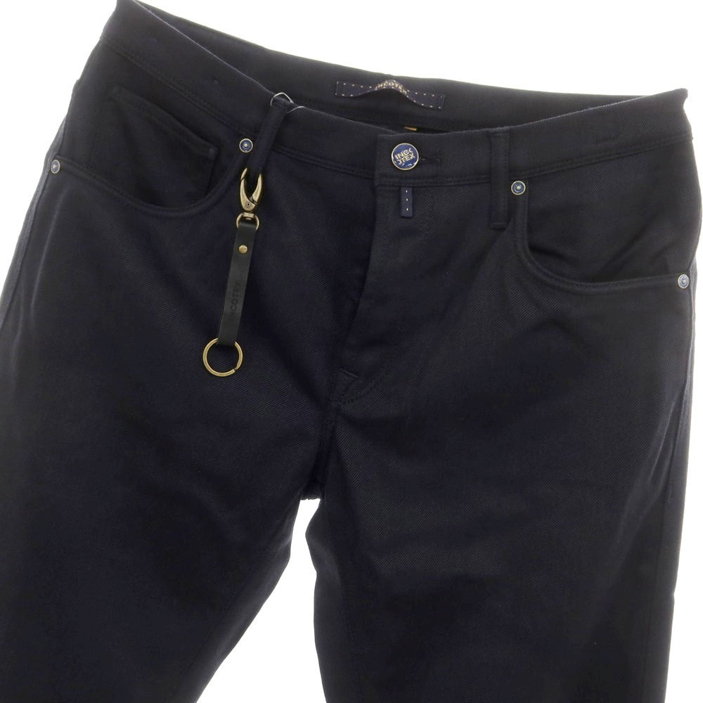 【新品】インコテックス ブルーディヴィジョン INCOTEX BLUE DIVISION Tapered ストレッチウールコットン 5ポケットパンツ ダークネイビー【 33 】【 状態ランクN 】【 メンズ 】