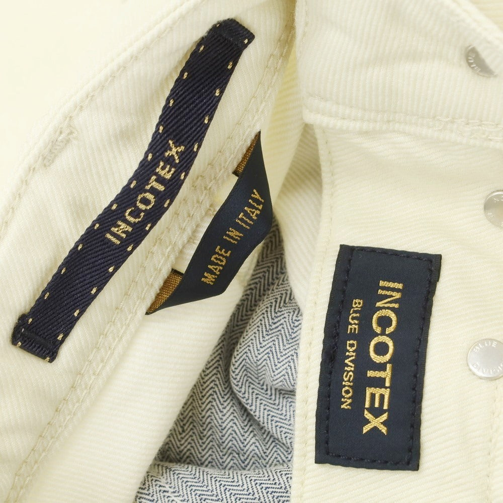 [New] INCOTEX BLUE DIVISION Slim Stretch Wool Cotton 5 Pocket Pants Cream [33] [Condition Rank N] [Men&