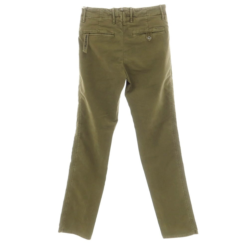[New Outlet] INCOTEX SLIM FIT Stretch Cotton Chino Pants Olive Green [29] [Condition Rank N-] [Men&