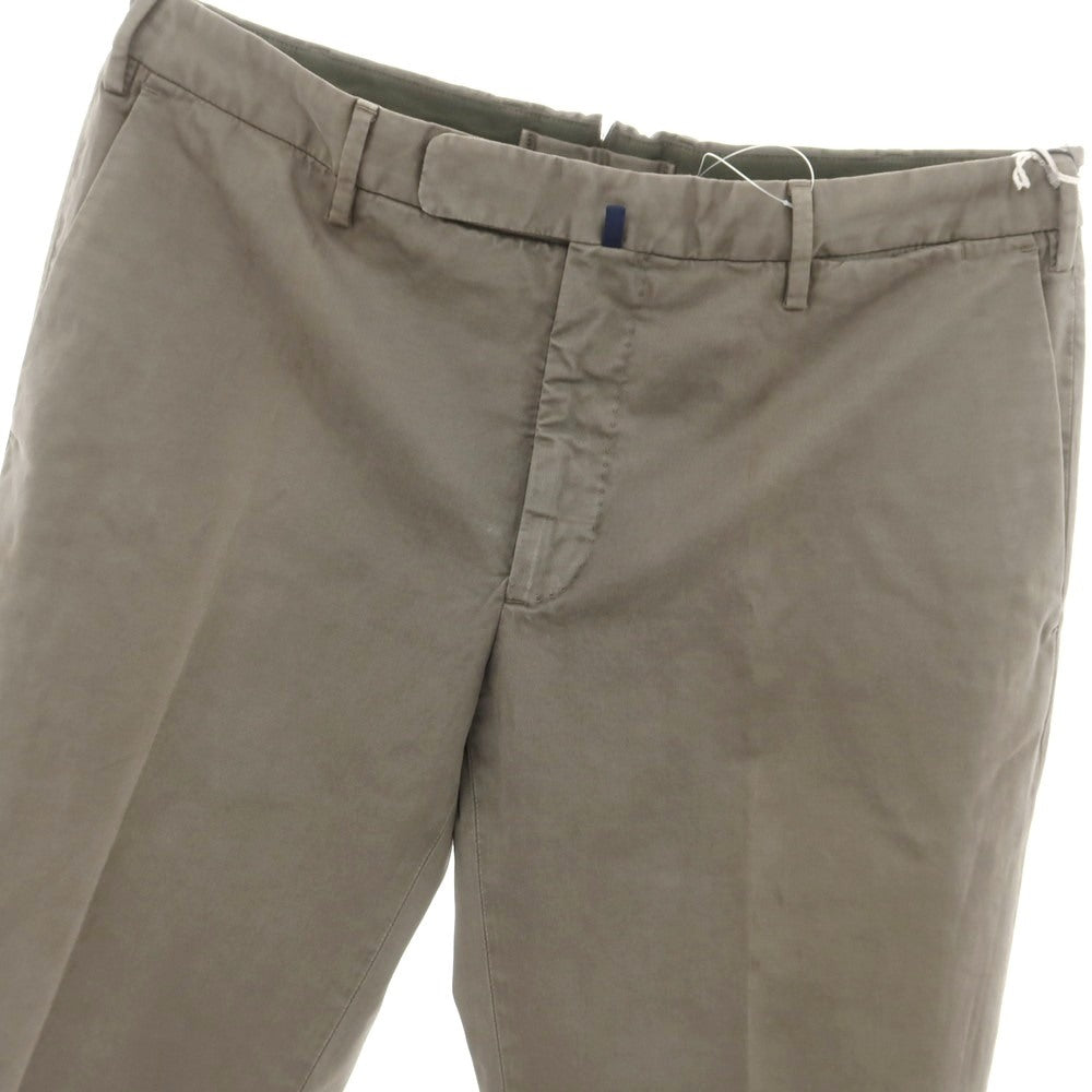 【新品アウトレット】インコテックス INCOTEX SLIM FIT ストレッチコットン カジュアルスラックスパンツ カーキグレー【 52 】【 状態ランクN- 】【 メンズ 】