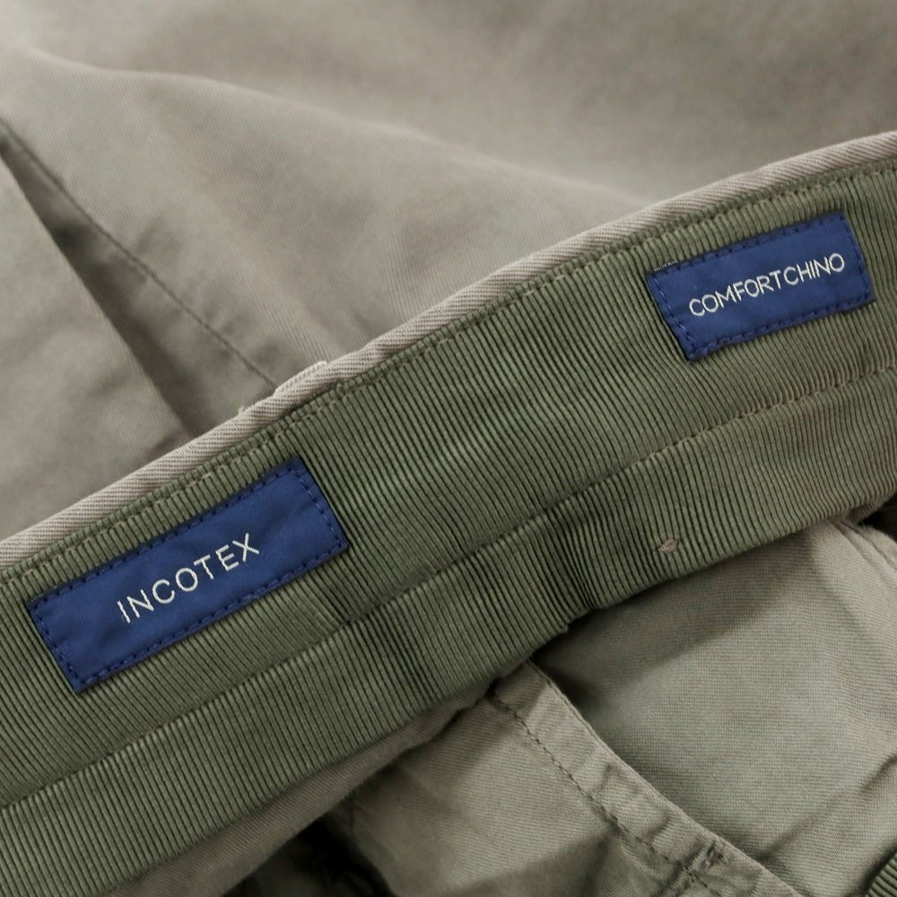 [New Outlet] INCOTEX SLIM FIT Stretch Cotton Casual Slacks Pants Khaki Gray [52] [Condition Rank N-] [Men&